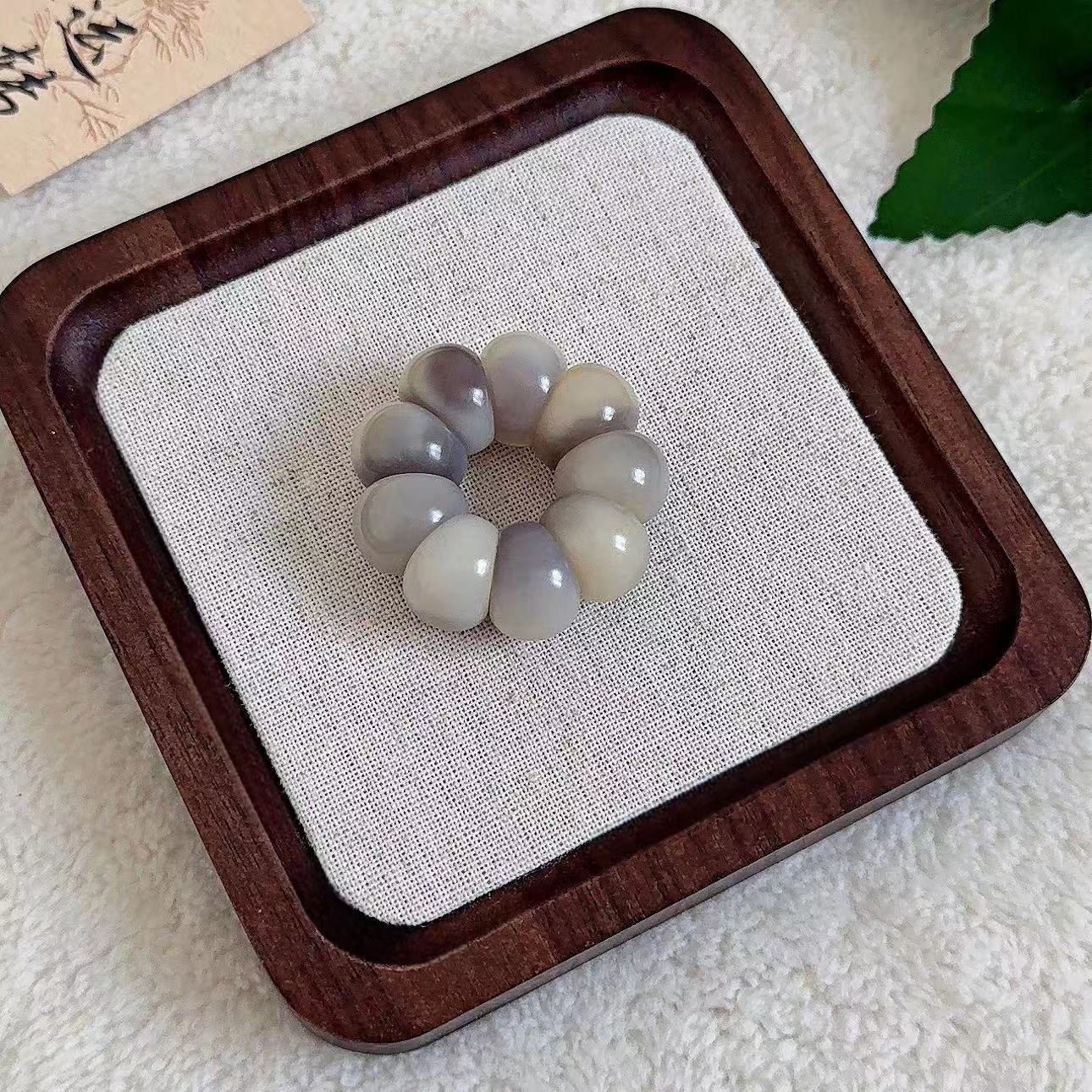 New Milky Strawberry-Colored Garlic Bodhi Bracelet 14MM (Multiple Colors Available) - Touch Bling