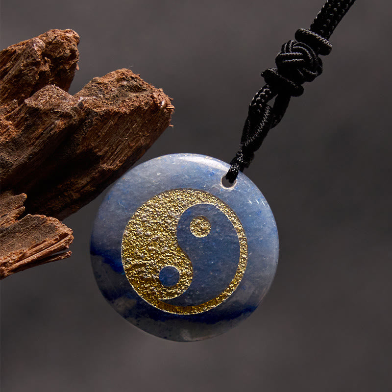 Collar con colgante espiritual Yin Yang, piedras de Buda, varios cristales, amatista, ojo de tigre, aventurina verde
