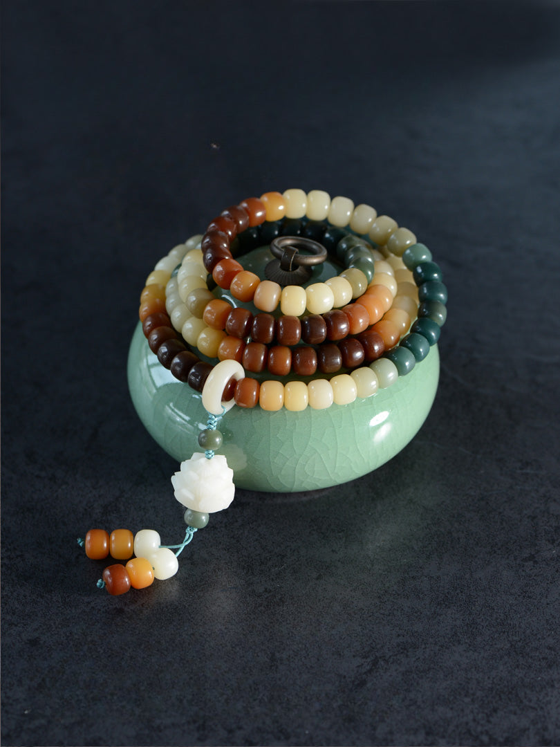 Bodhi Bracelet 108 Mala Beads Candy Gradual Change Color Lotus Bracelet - Touch Bling