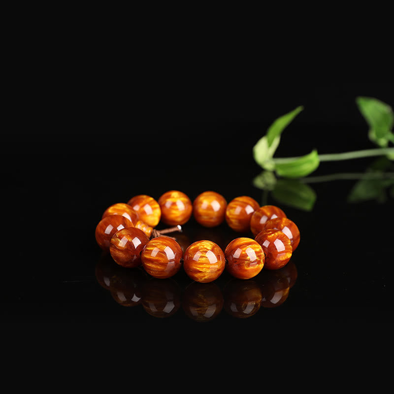 Buddha Stones Golden Sea Willow Erfolg Positives Armband Mala