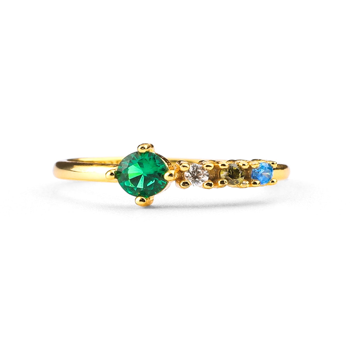 Anillo con piedras de nacimiento familiares