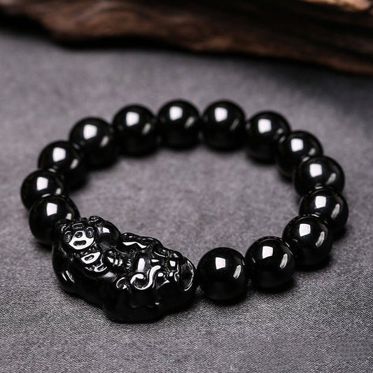 Black Obsidian Pi Yao Wealth & Protection Bracelet
