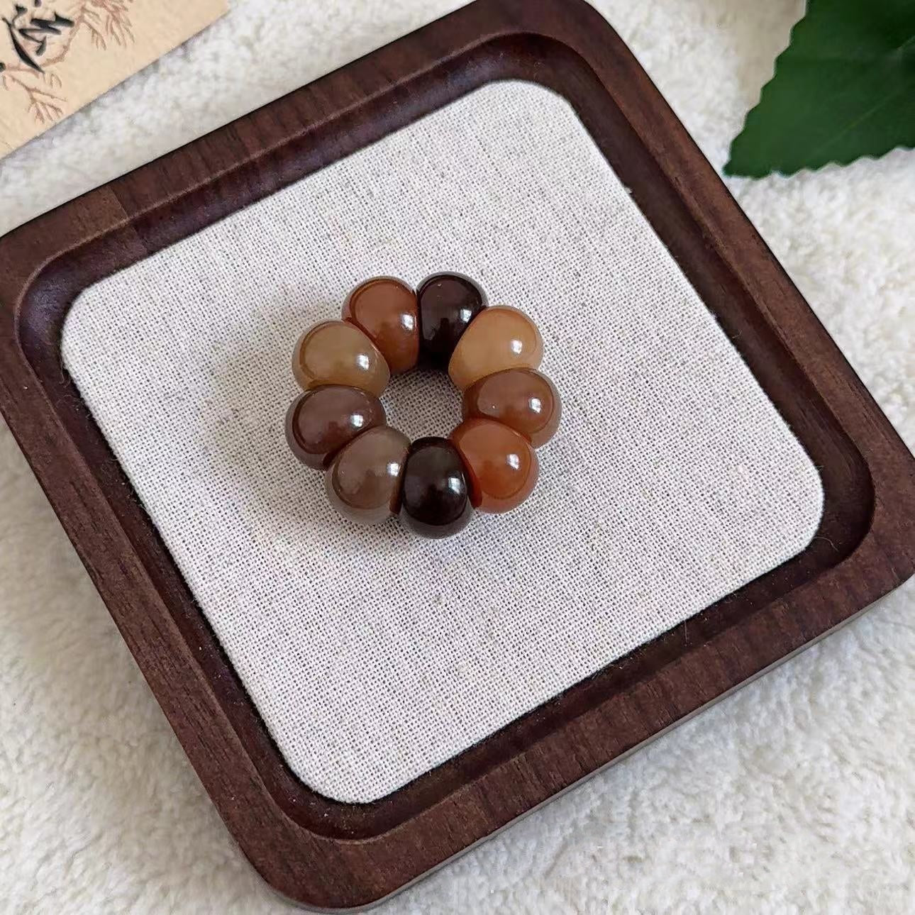 New Milky Strawberry-Colored Garlic Bodhi Bracelet 14MM (Multiple Colors Available) - Touch Bling