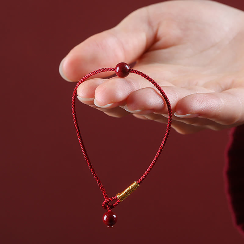 Buddha Stones Natürlicher Zinnoberroter Achat Segen Rotes Armband