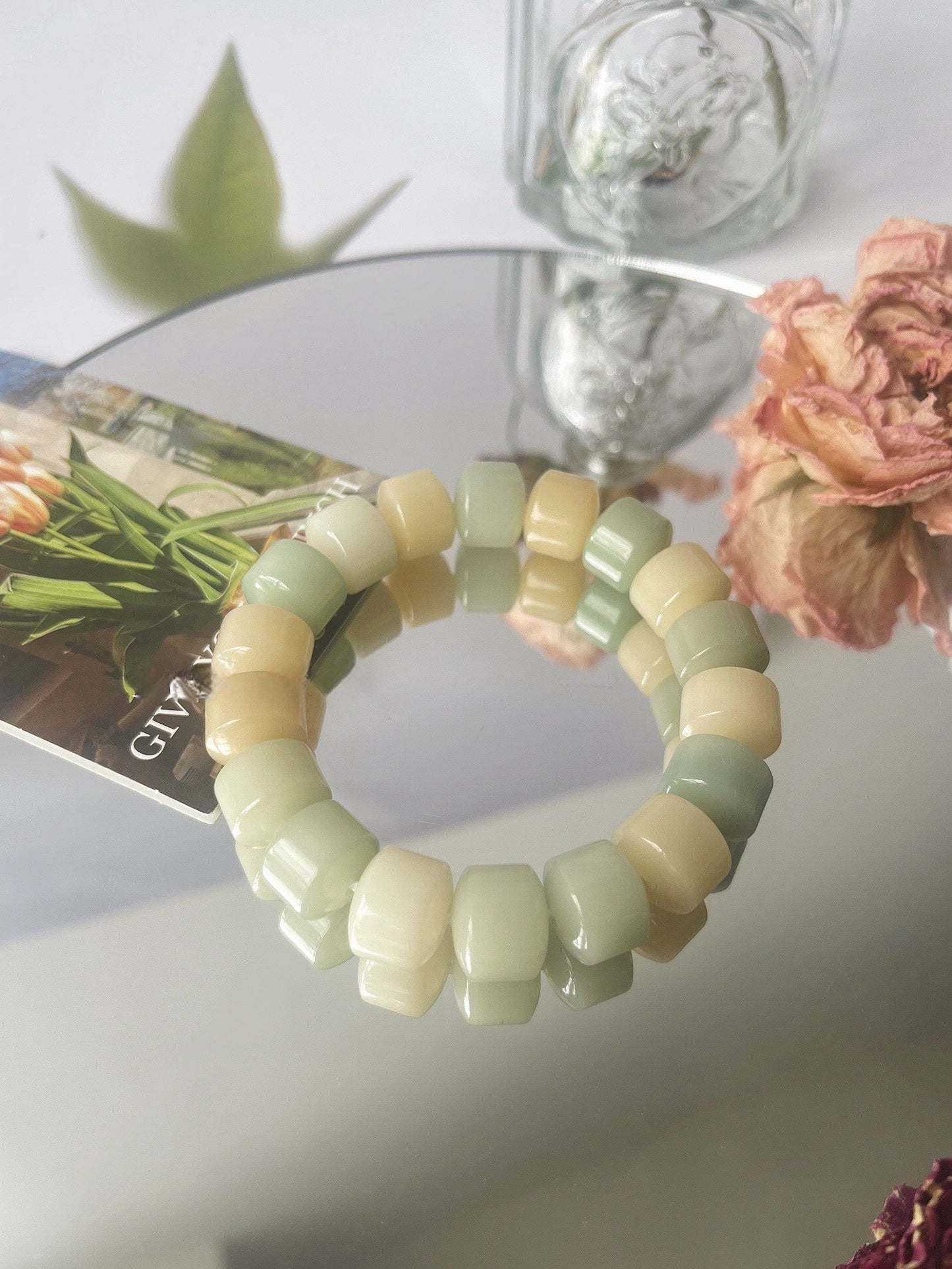 13mm Large Golden Wheel Bodhi Bead Bracelet - Touch Bling