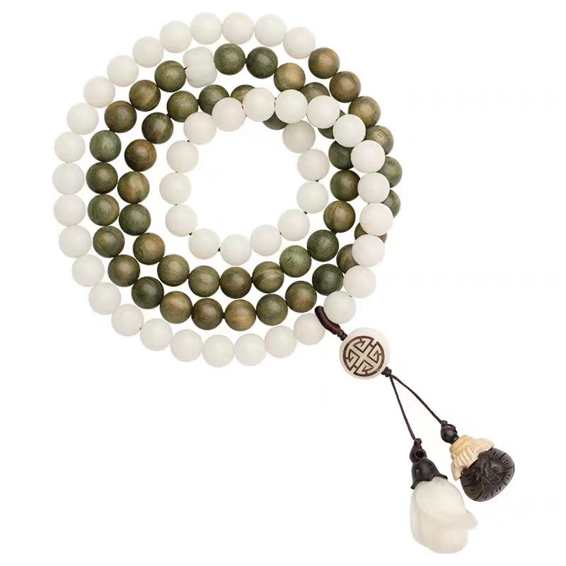 Buddha Stones Natürliches grünes Sandelholz Bodhi Seed Beruhigendes Armband