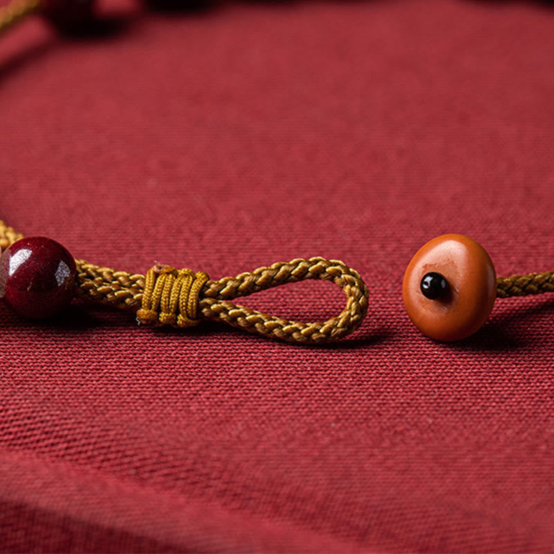 Buddha-Steine, natürliche Zinnoberperlen, Segen, handgefertigtes Armband