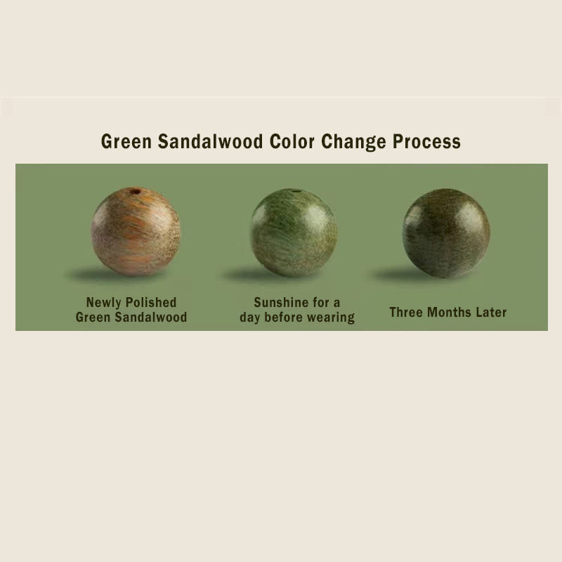 Buddha Stones Natürliches grünes Sandelholz Bodhi Seed Beruhigendes Armband