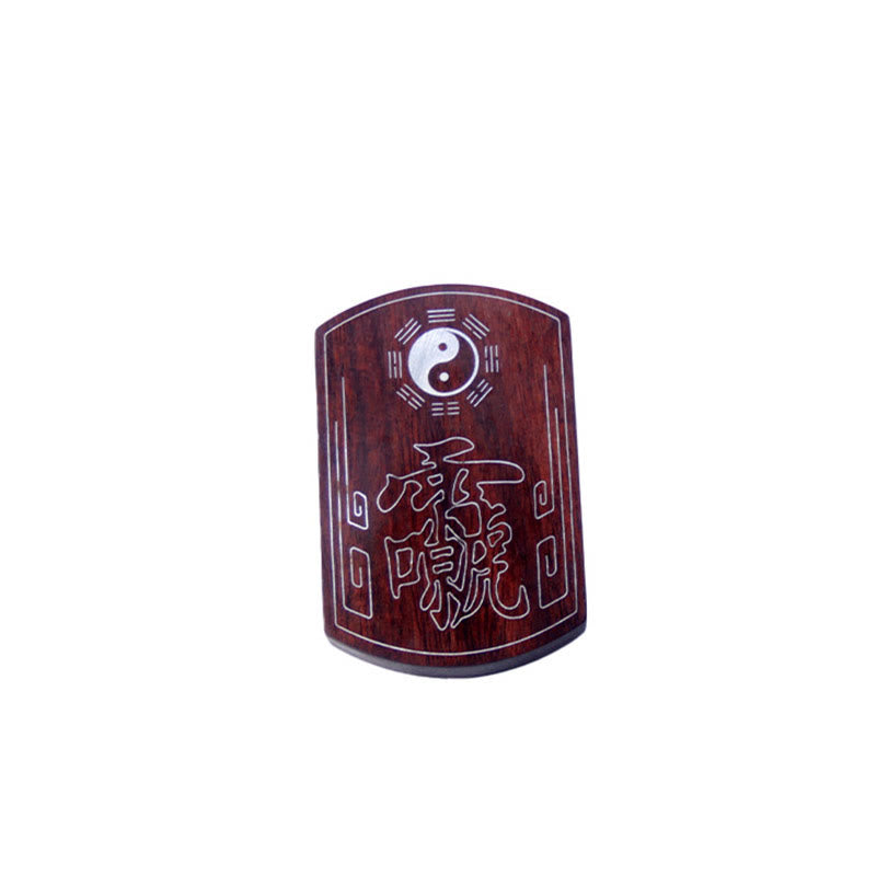 Buddha Stones 999 Sterling Silber Ebenholz Rotes Sandelholz Yin Yang Bagua Balance Halskette Anhänger