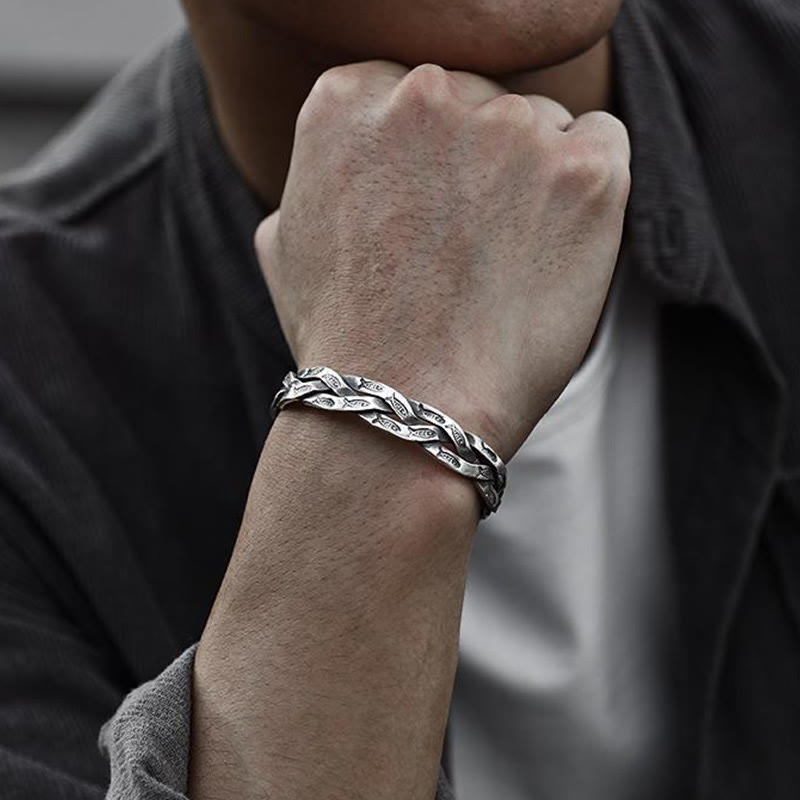 Buddha Steine Koi Fisch Twisted Design Glück Reichtum Manschette Armband Armreif
