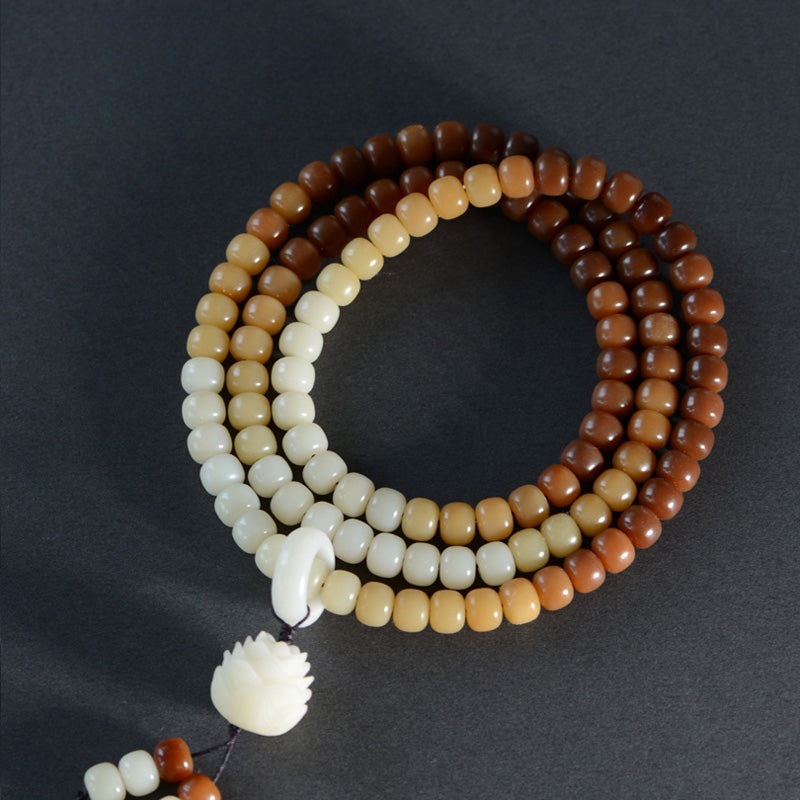 Bodhi Bracelet 108 Mala Beads Candy Gradual Change Color Lotus Bracelet - Touch Bling