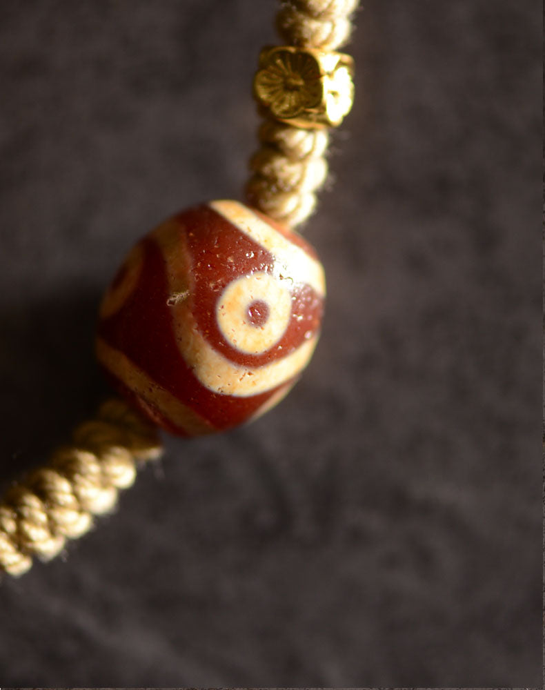 Charm Dzi Beads Necklace Tibetan Hand-Woven Dzi Stone Beads