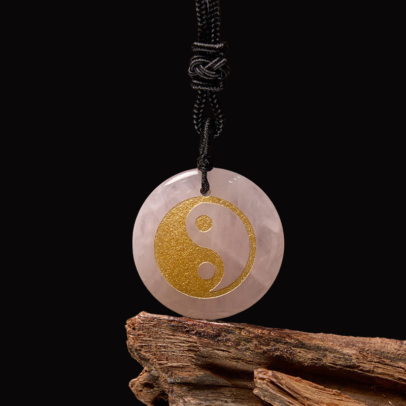 Collar con colgante espiritual Yin Yang, piedras de Buda, varios cristales, amatista, ojo de tigre, aventurina verde
