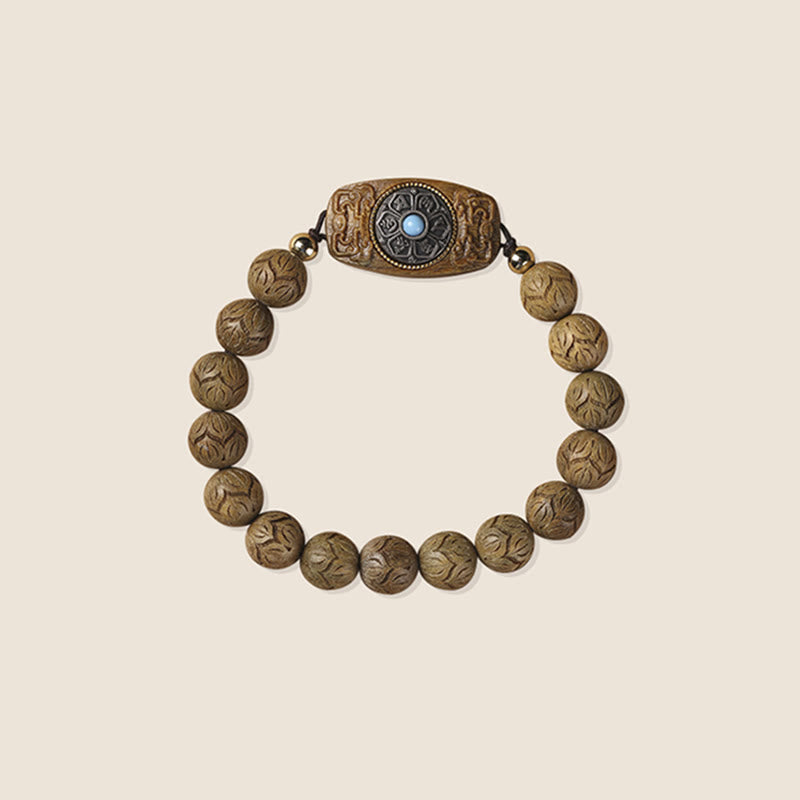 Buddha-Steine, grünes Sandelholz, Ebenholz, Sandelholz, Om Mani Padme Hum, beruhigendes Armband