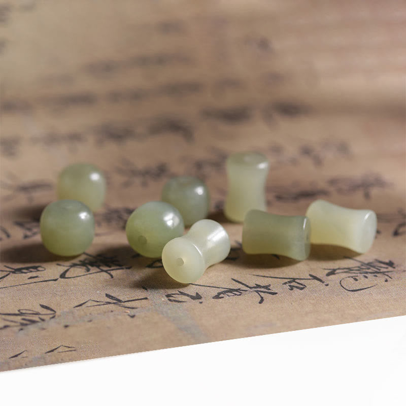 Pulsera de cuentas de bambú y jade hetian de madera de Abelia Biflora natural con piedras de Buda que alejan los malos espíritus