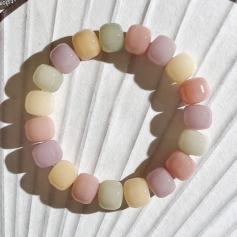 New Bodhi Bracelet with Burger-Shaped Beads (Multiple Colors Available) - Touch Bling