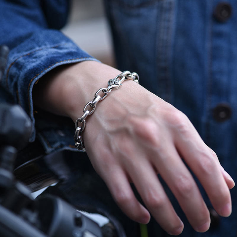 Pulsera Buddha Stones de plata de ley 925 con seis palabras verdaderas, sabiduría y calma