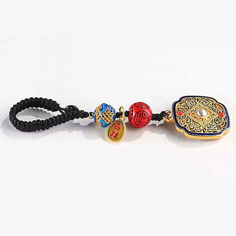 Buddha Steine Fu Charakter Segen Ruyi Charme Schlüsselanhänger
