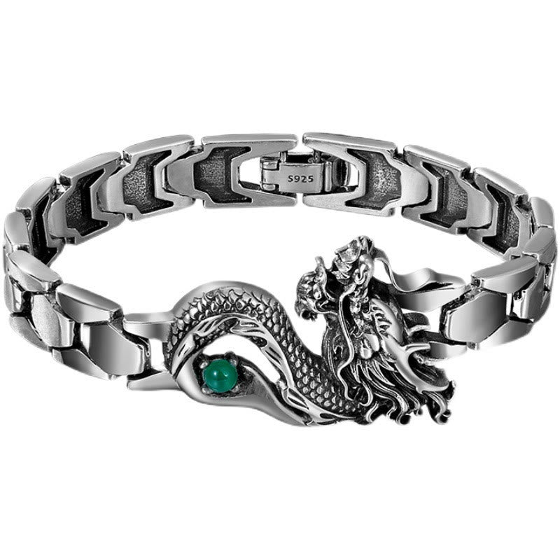 Pulsera de éxito con grabado de dragón vintage de Buddha Stones