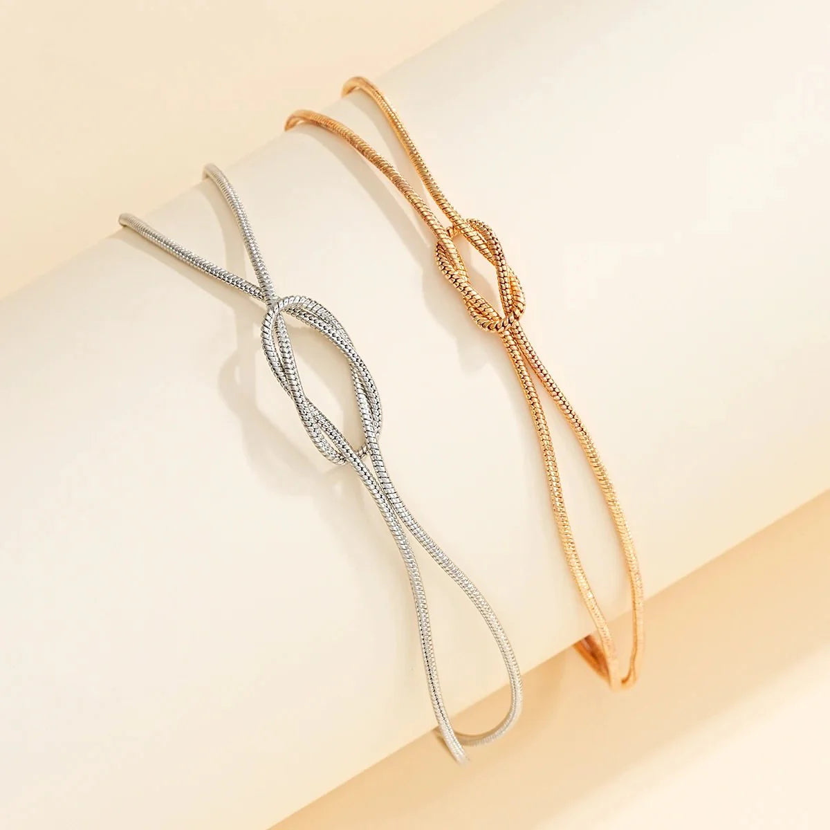 Couples Matching Infinity Knot Bracelet & Ring Set