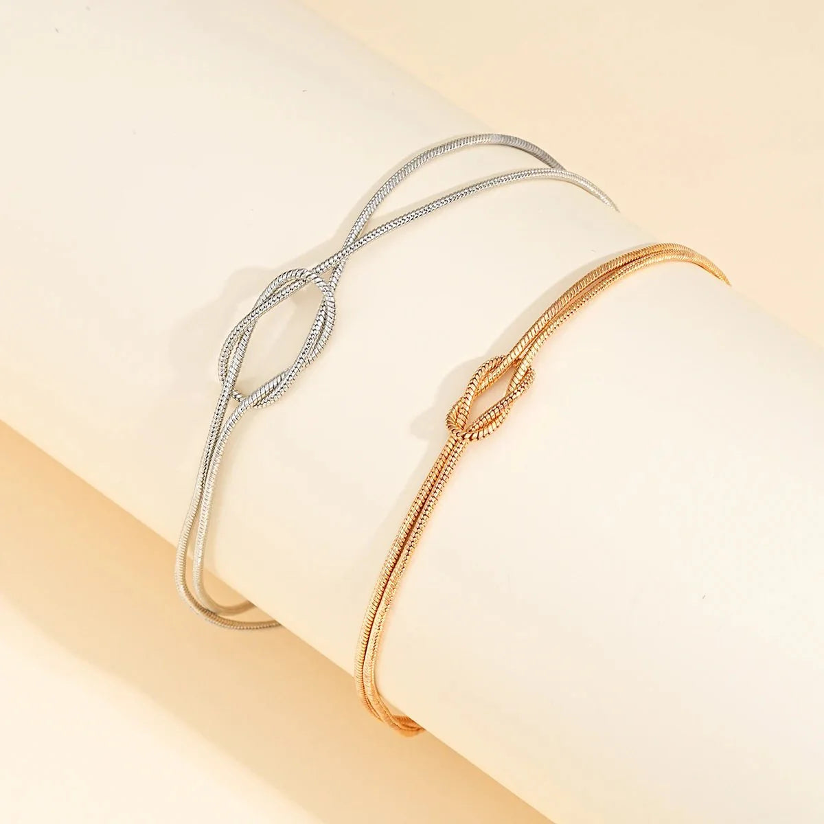 Couples Matching Infinity Knot Bracelet & Ring Set