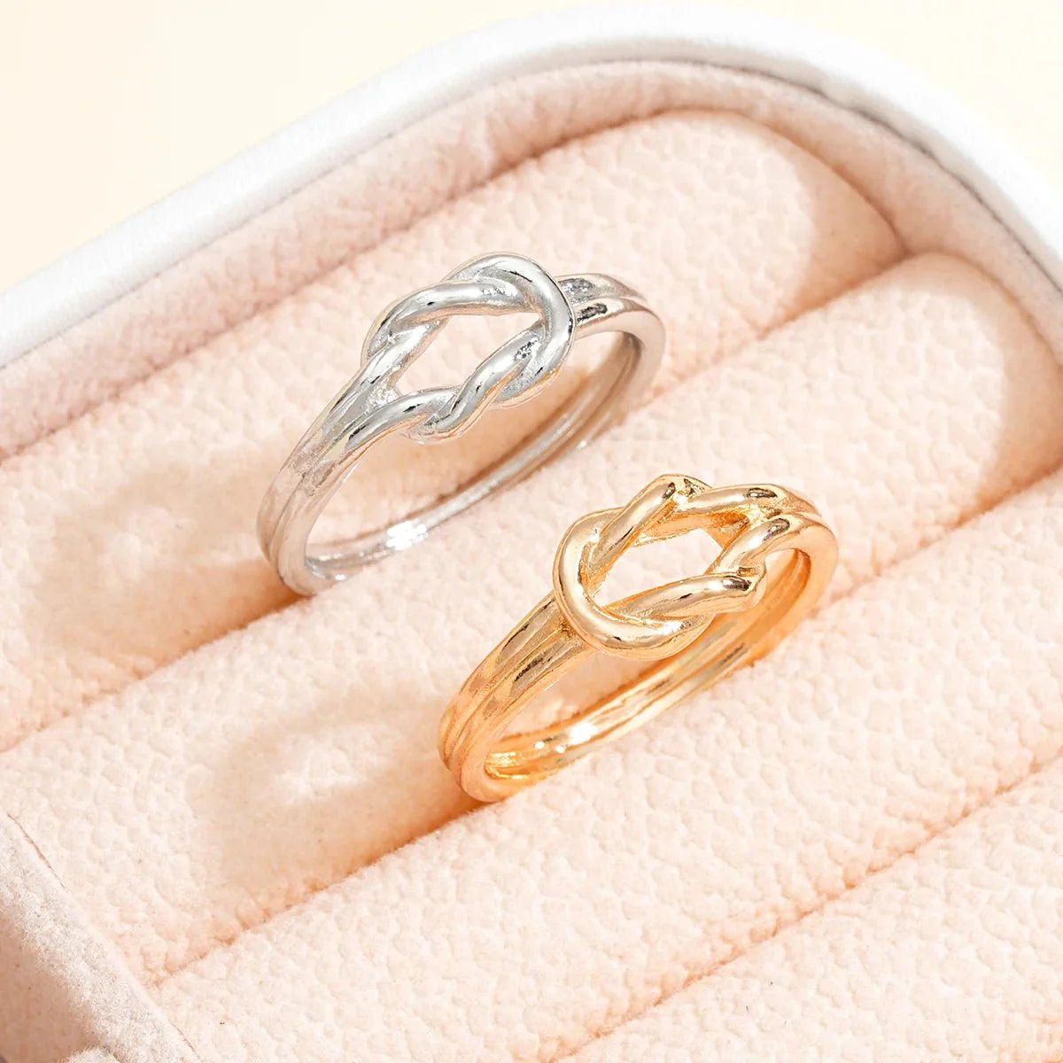 Couples Matching Infinity Knot Bracelet & Ring Set