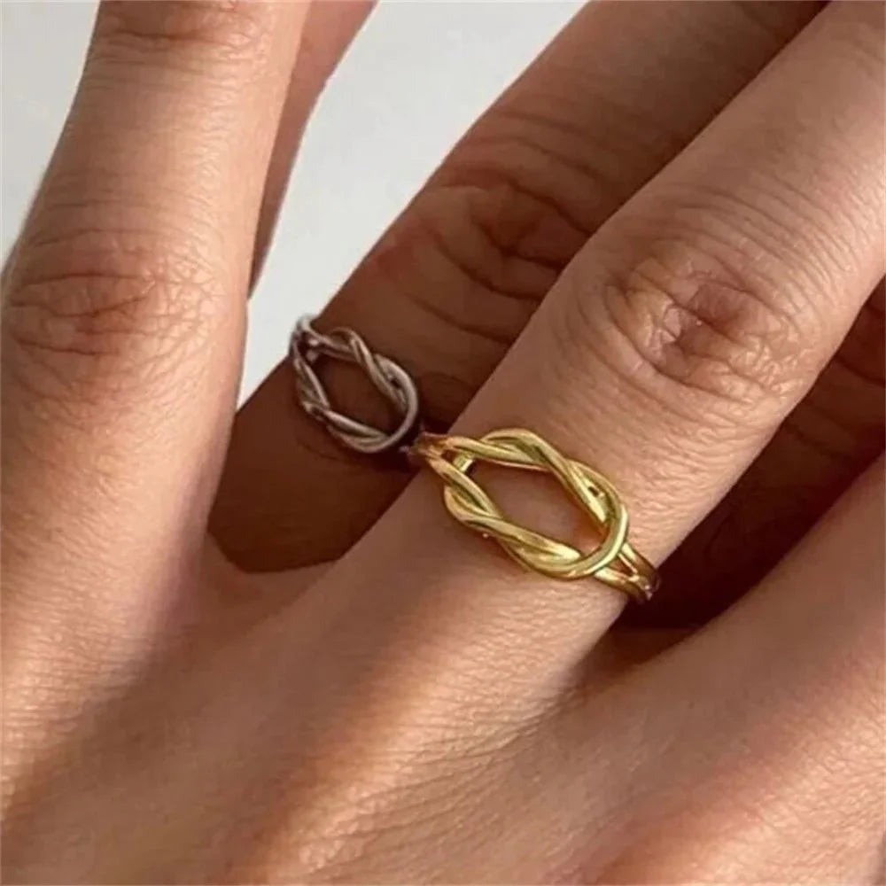 Couples Matching Infinity Knot Bracelet & Ring Set
