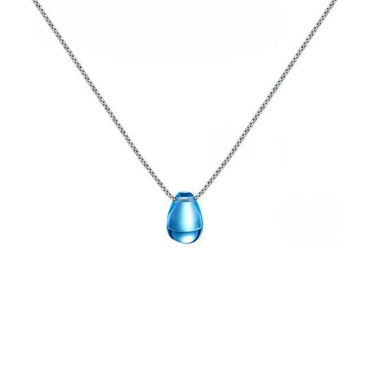 Crystal Ocean Drop Purification Clavicle Necklace