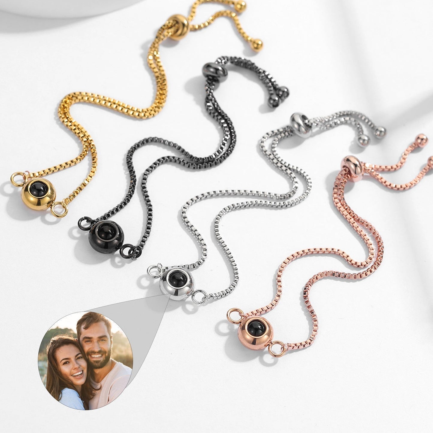 Pulsera personalizada con foto oculta para pareja