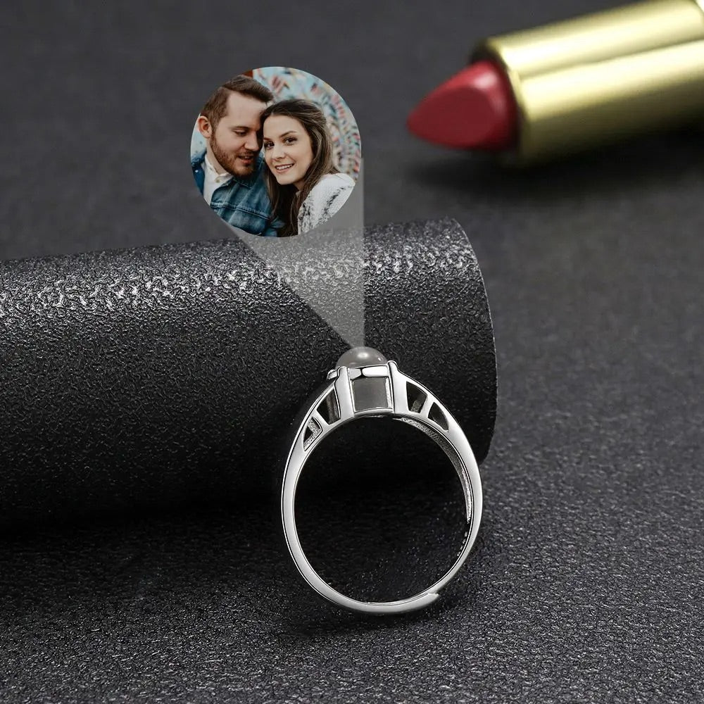 Personalisierter Ring mit verstecktem Foto „Ewige Liebe“