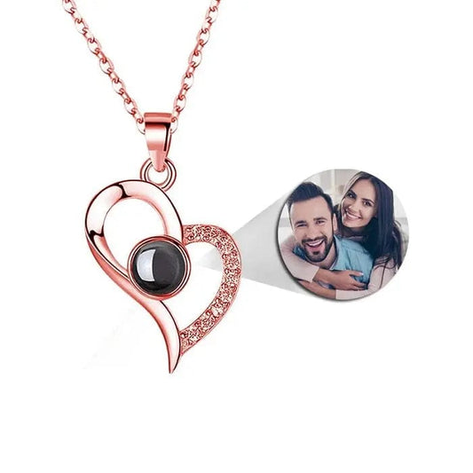 Collar personalizado con foto y proyección de corazón | Sube tu foto oculta