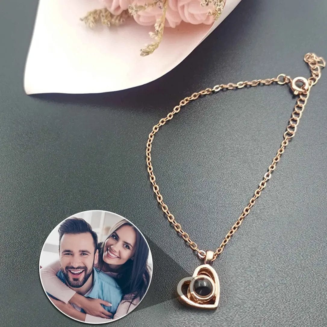 Collar personalizado con foto y proyección de corazón | Sube tu foto oculta