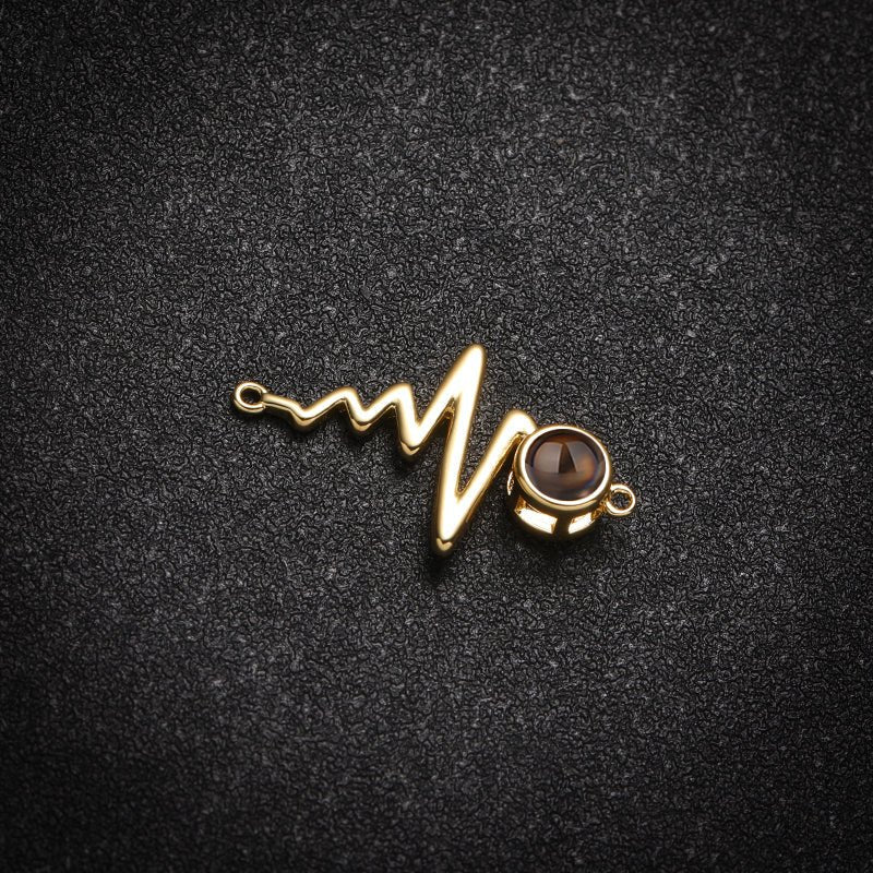 Personalisierte Herzschlag der Liebe Halskette mit verstecktem Foto