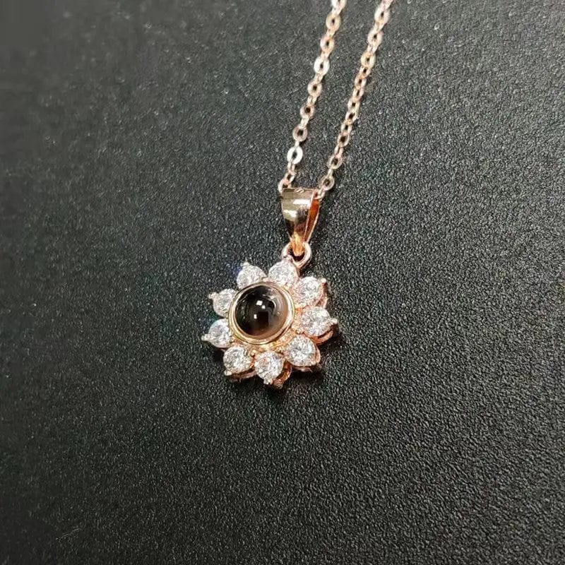 Collar de girasol con foto oculta personalizado