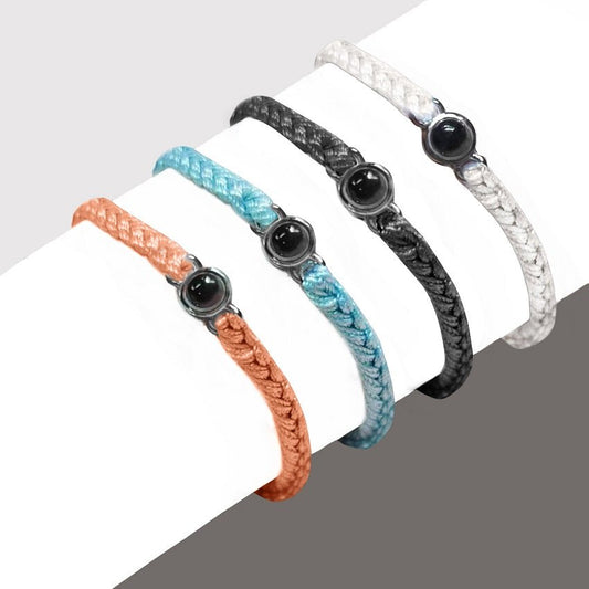 Pulsera trenzada con foto y proyección oculta personalizada