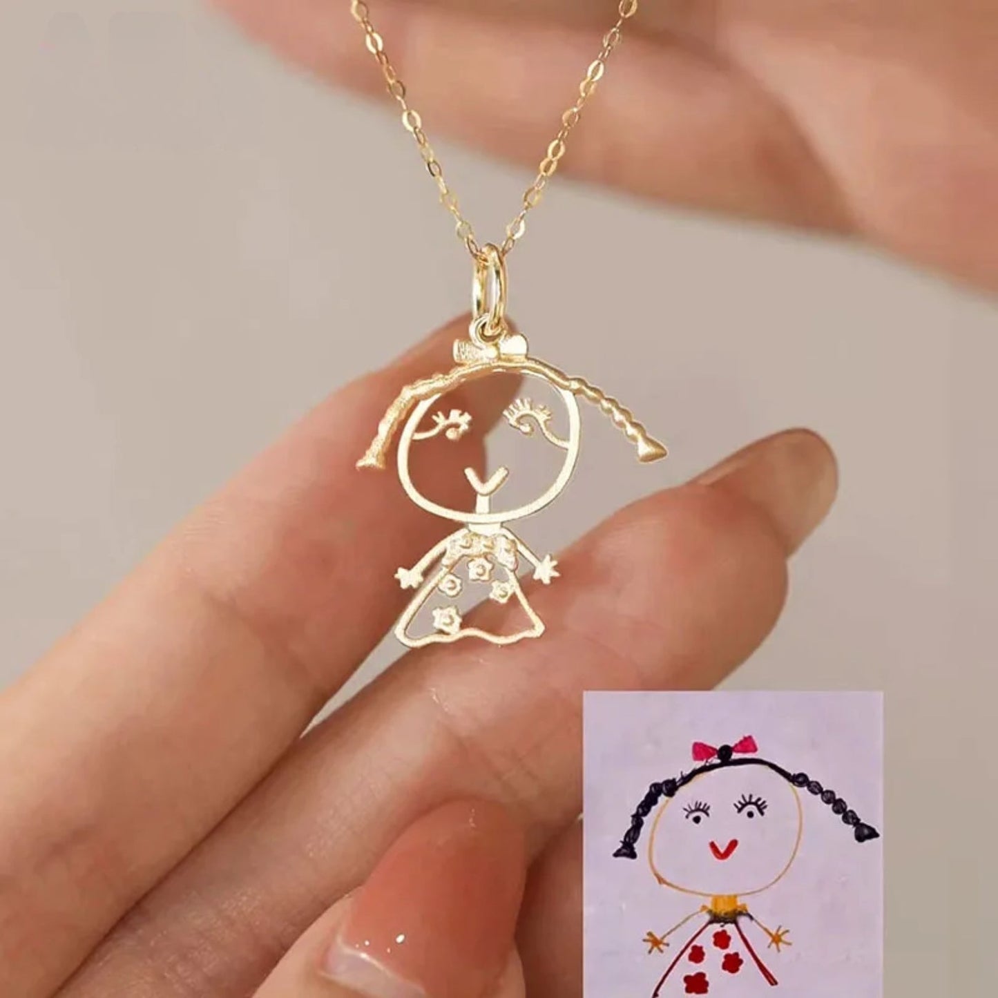Collar personalizado con dibujo a mano para niños