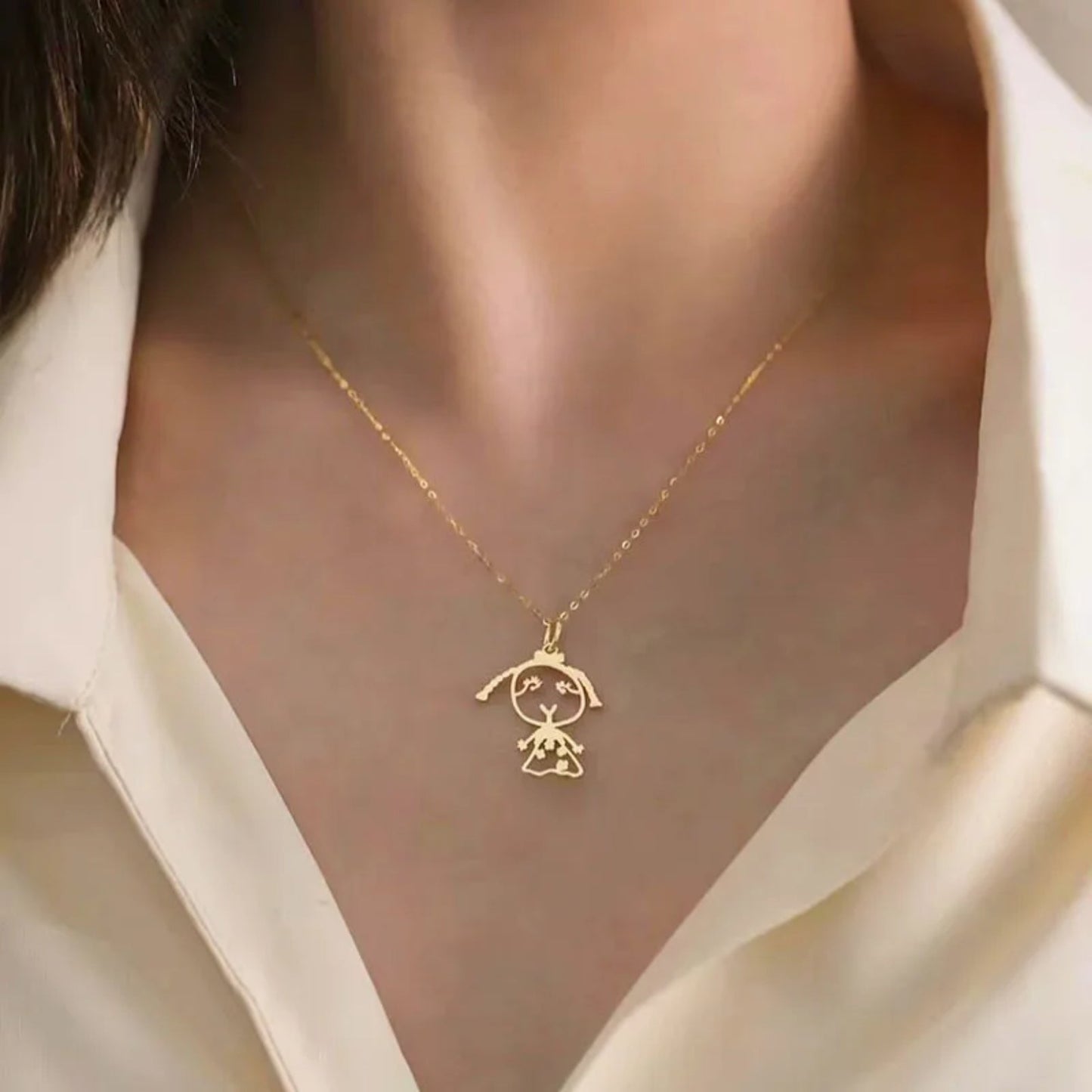 Collar personalizado con dibujo a mano para niños