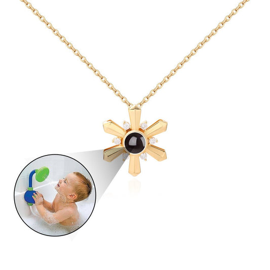 Custom Sun Rays Hidden Photo Necklace