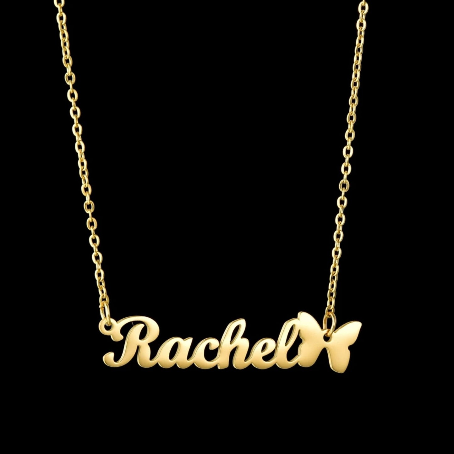 Collar personalizado con nombre y mariposa