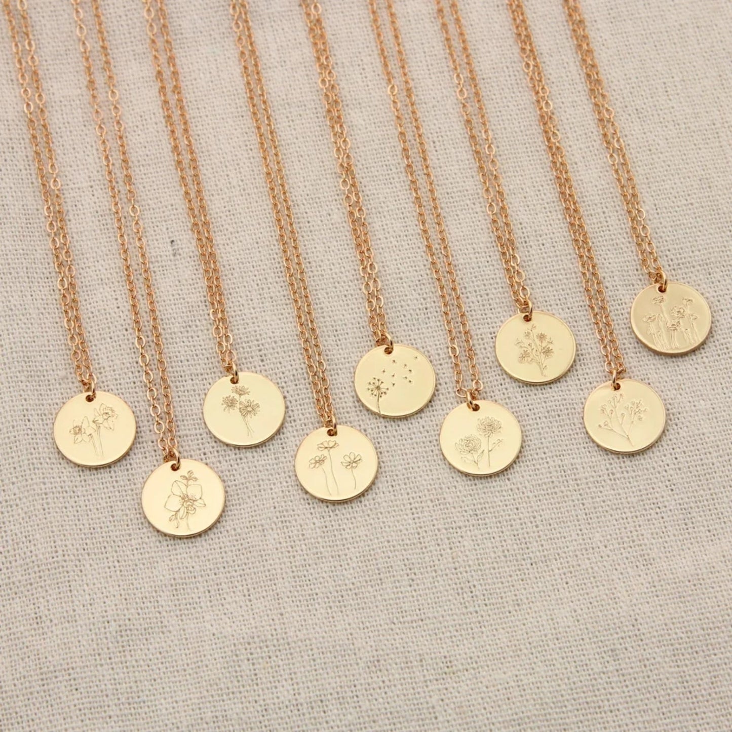 Collar de flor de nacimiento personalizado