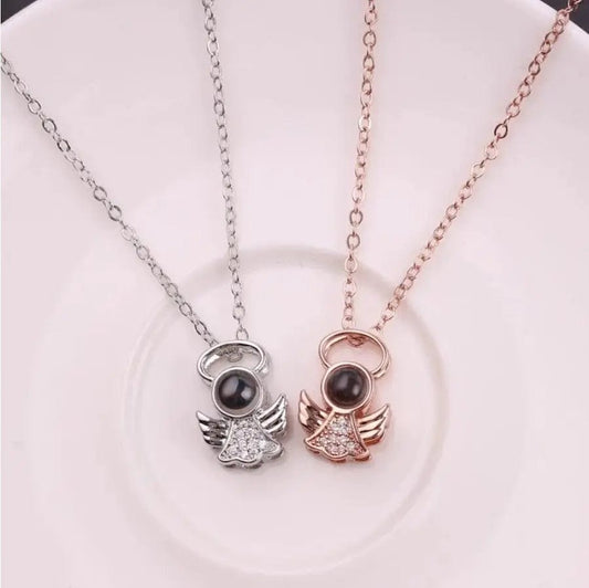 Collar de ángel con proyección de fotos personalizado