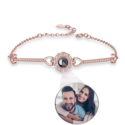 Pulsera clásica de flores con proyección de fotos personalizada