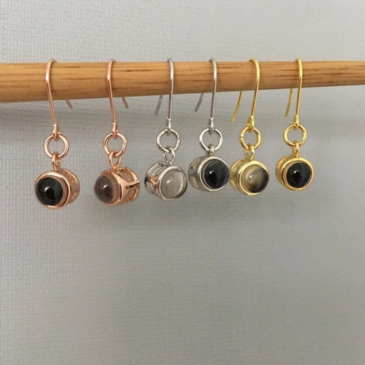 Pendientes delicados con proyección de fotos personalizada