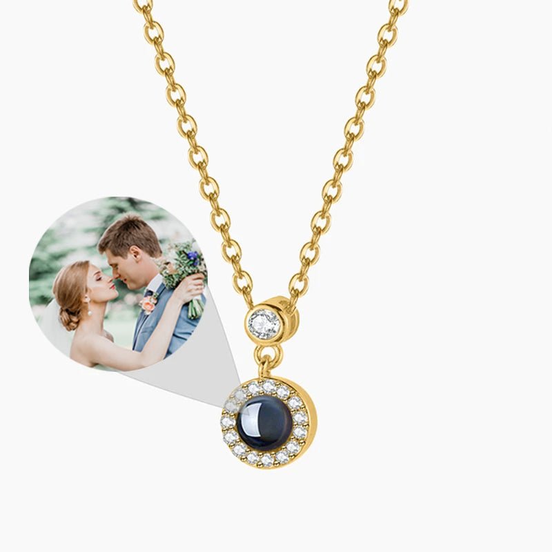 Custom Photo Projection Elegant Pendant Necklace