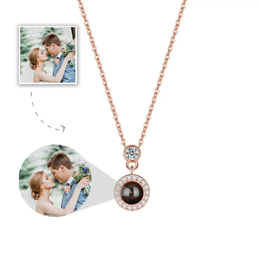 Custom Photo Projection Elegant Pendant Necklace