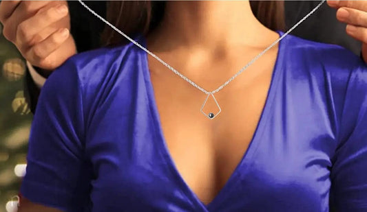 Collar con colgante de polígono con proyección de fotos personalizado