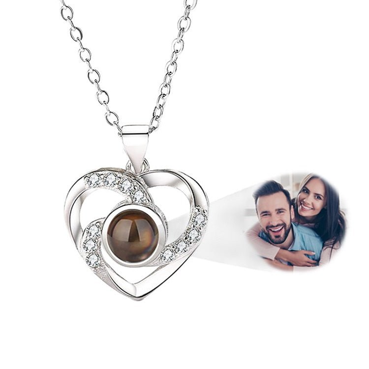 Custom Photo Projection Viking Heart Necklace