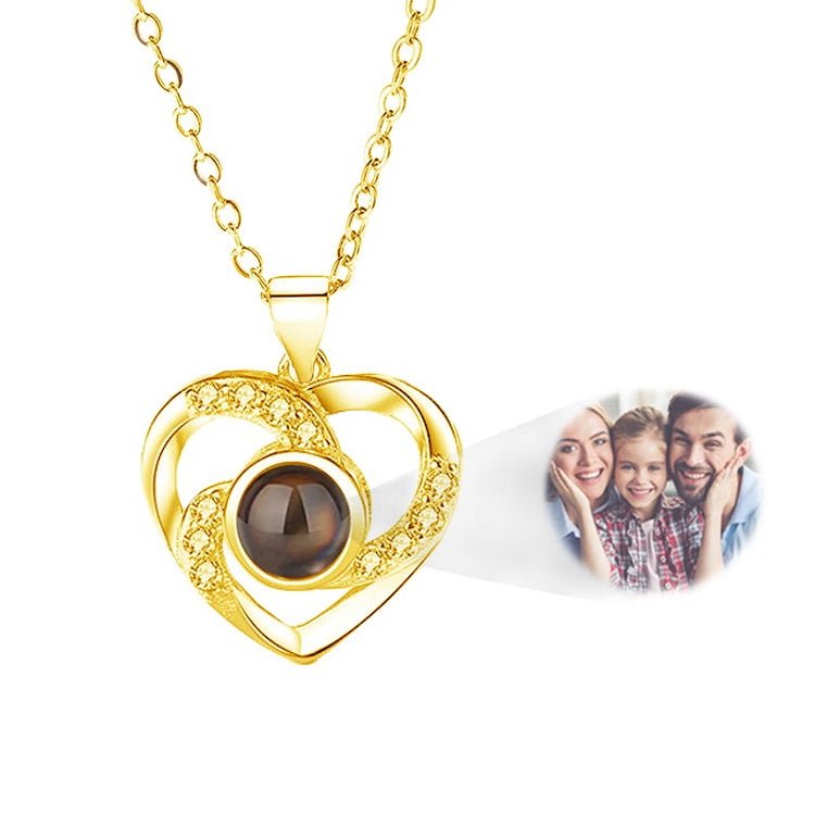 Custom Photo Projection Viking Heart Necklace