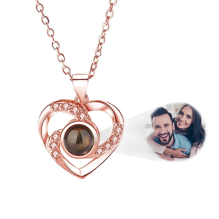 Custom Photo Projection Viking Heart Necklace