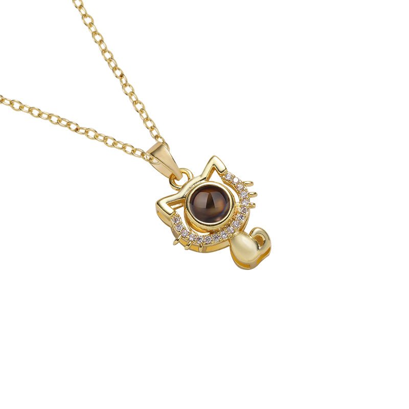 Personalisierte Halskette mit verstecktem Foto „Purrfect Memories“